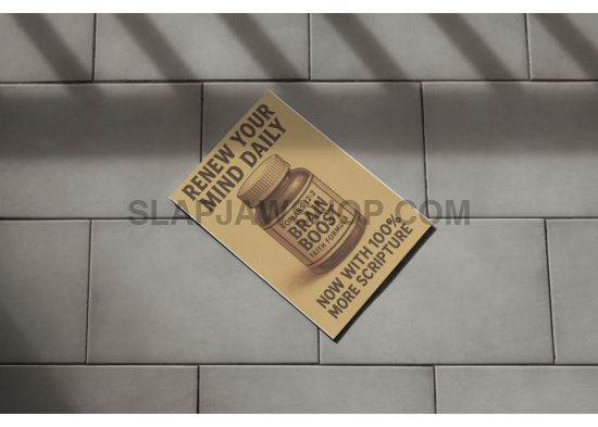 Doormat with humorous text on a tiled floor