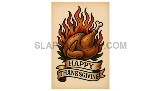 FLAMING TURKEY 11x14 WALL PRINT Wall Print