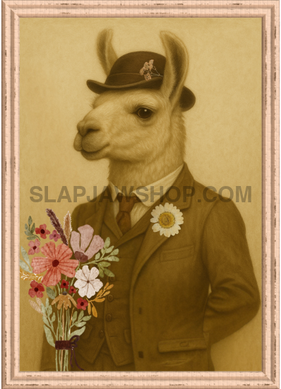 LLAMA LOVER BOY 8x10 WALL PRINT Wall Print