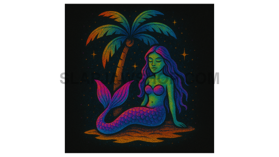MERMAID NEON 8x10 WALL PRINT Wall Print