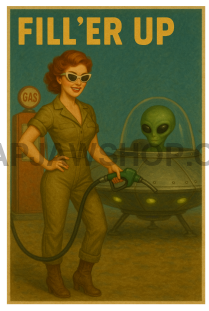 UFO FILLER UP 11x14 WALL PRINT Wall Print
