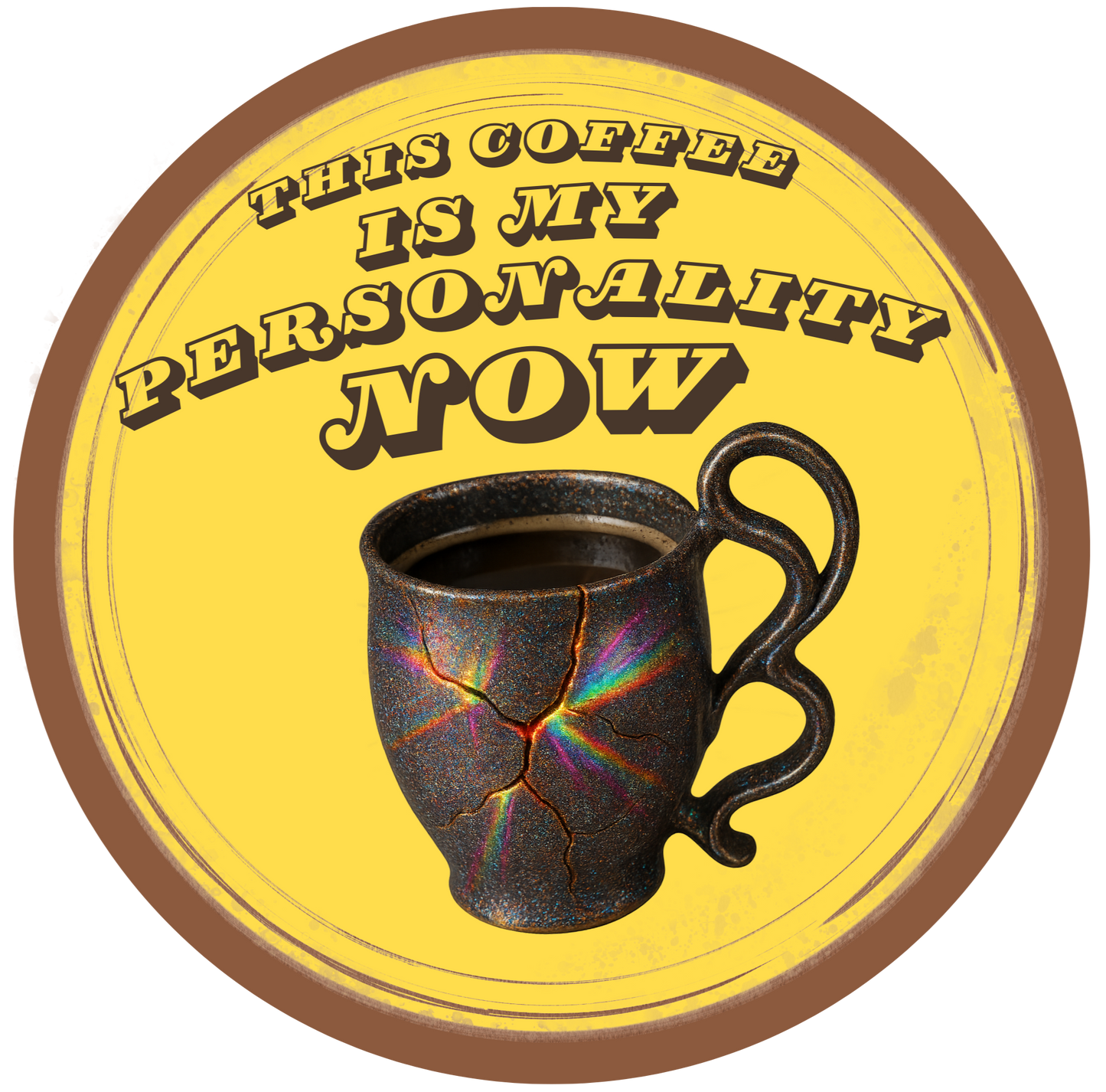 COFFEE IS MY PERSONALITY 8x10 Wall Print: Gallery-Quality Archival Paper — Photo-Quality Graphic Pop Art