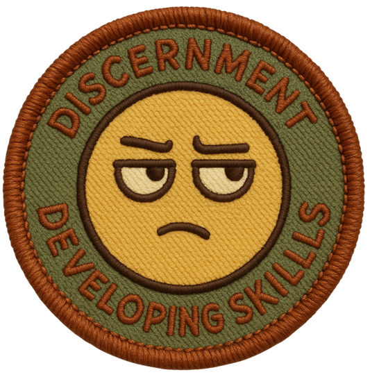 DISCERNMENT SKILLS Vinyl Sticker: Large-Sized Bold Graphic Decal — Weatherproof Gloss — Eye-Catching Art