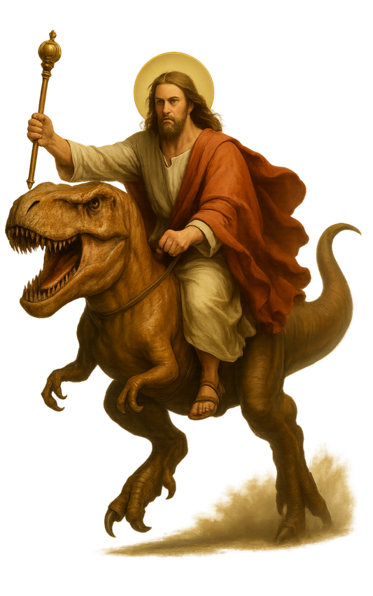 JESUS TREX 2.0 Vinyl Sticker: Large-Sized Bold Graphic Decal — Weatherproof Gloss — Eye-Catching Art