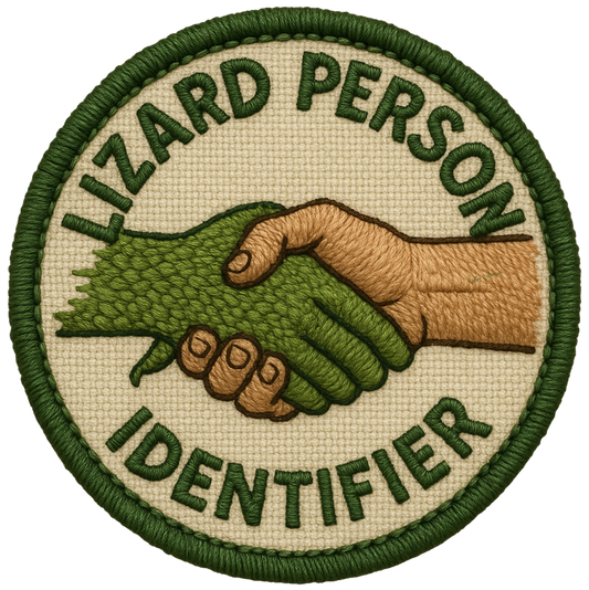 LIZARD PERSON IDENTIFIER Vinyl Sticker: Large-Sized Bold Graphic Decal — Weatherproof Gloss — Eye-Catching Art
