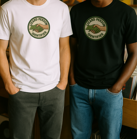 LIZARD PERSON IDENTIFIER Edgy Streetwear Graphic Tee – Bold Unisex T-Shirt in Ring Spun Cotton for Comfort & Durability