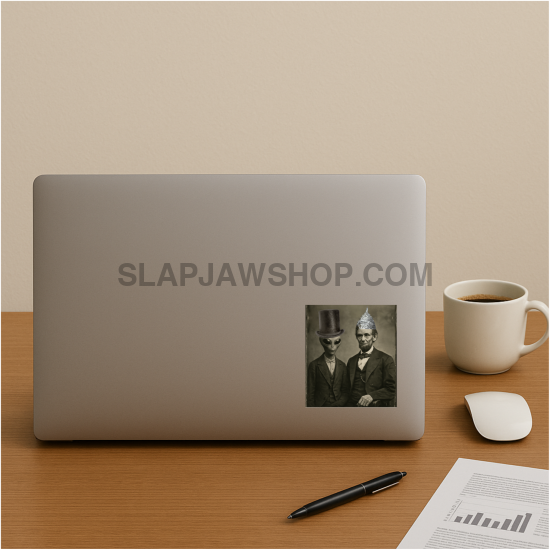 ABE & ALIEN Vinyl Sticker: Large-Sized Bold Graphic Decal — Weatherproof Gloss — Eye-Catching Art Vinyl Sticker