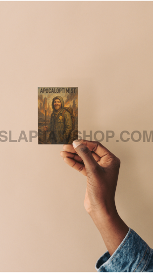 Hand holding a small framed picture against a beige wall