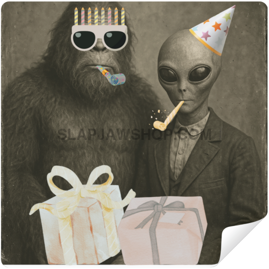 BIRTHDAY BUDDIES Vinyl Sticker: Large-Sized Bold Graphic Decal — Weatherproof Gloss — Eye-Catching Art Vinyl Sticker