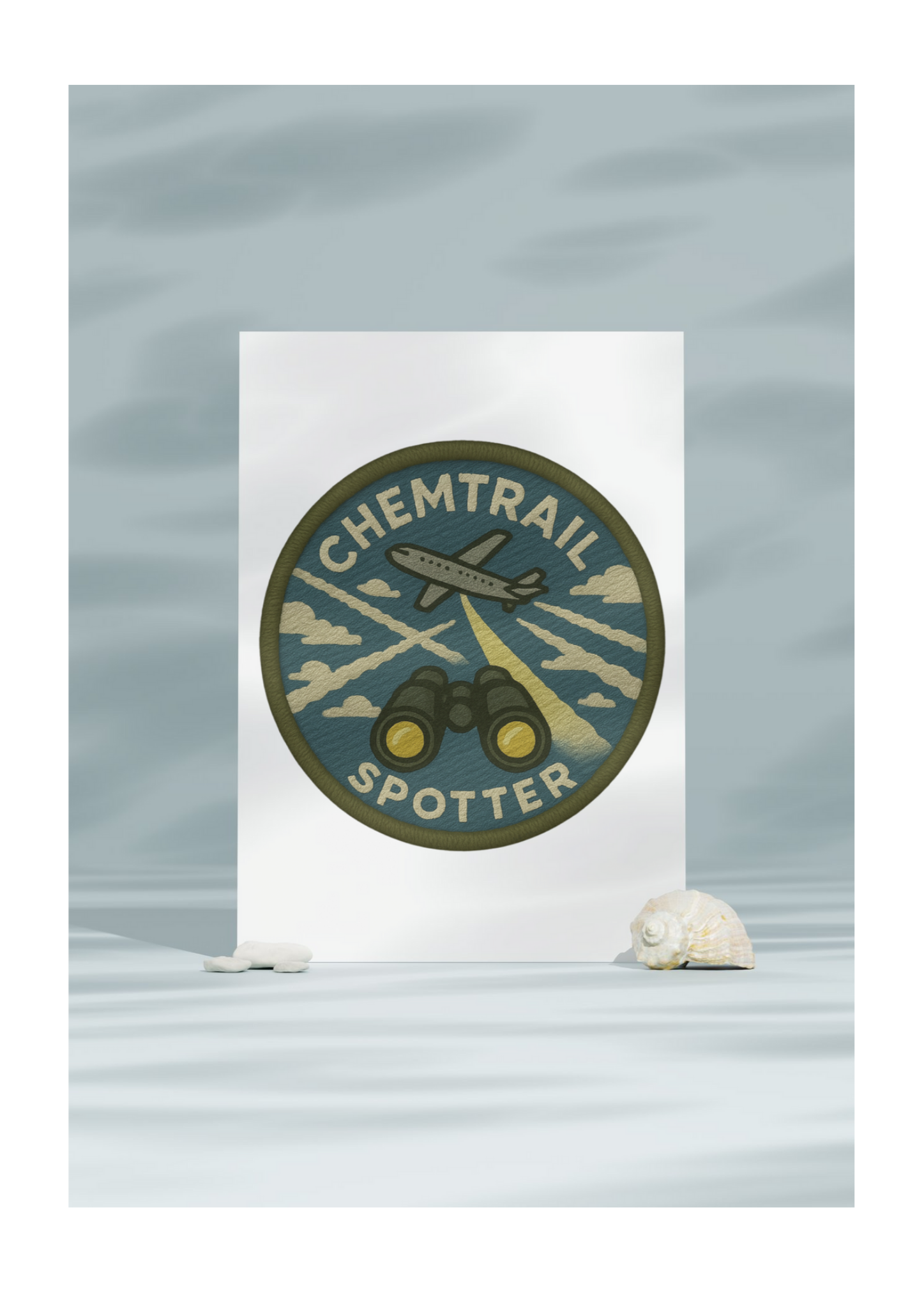 Product packaging with a label on a white background