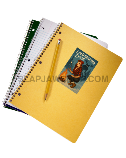 Yellow notebook with a pencil and a smaller notebook on a white background