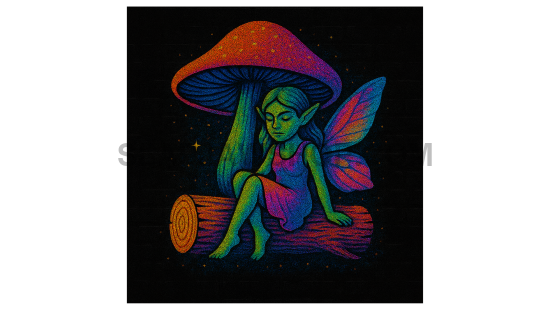 FAIRY SHROOM NEON 11x14 WALL PRINT Wall Print