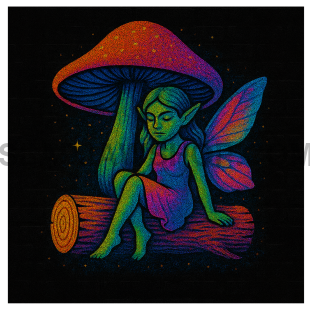 FAIRY SHROOM NEON VINYL STICKER Vinyl Sticker