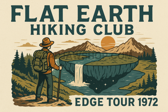 FLAT EARTH HIKING CLUB VINYL STICKER Vinyl Sticker