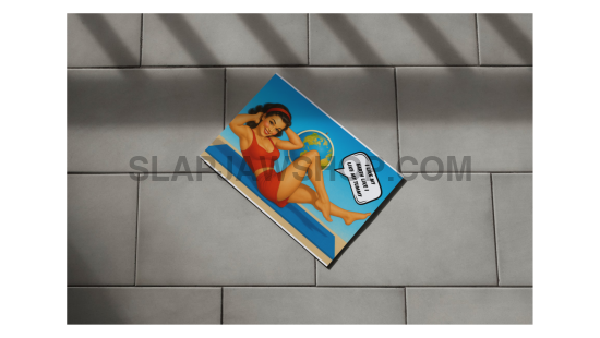 FLAT TUMMY & EARTH Vinyl Sticker: Large-Sized Bold Graphic Decal — Weatherproof Gloss — Eye-Catching Art Vinyl Sticker