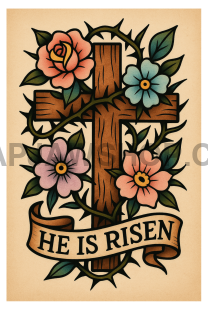 HE IS RISEN THORNS VINYL STICKER Vinyl Sticker