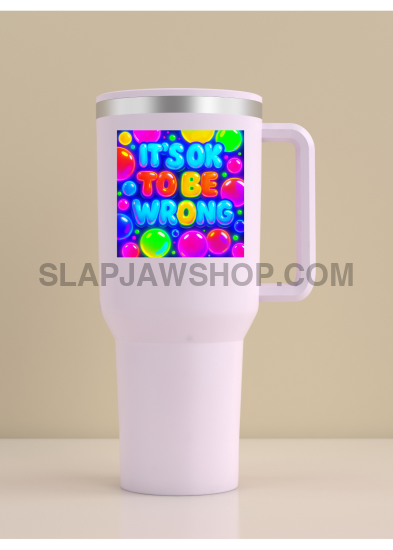 ITS OK TO BE WRONG Vinyl Sticker: Large-Sized Bold Graphic Decal — Weatherproof Gloss — Eye-Catching Art Vinyl Sticker