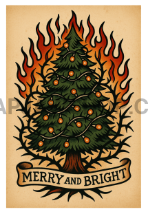 MERRY & BRIGHT VINYL STICKER Vinyl Sticker
