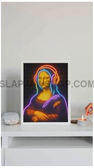 Yellow notebook with a pencil and a small poster on a white background