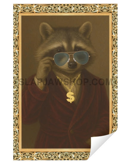 RICH RACCOON Vinyl Sticker: Large-Sized Bold Graphic Decal — Weatherproof Gloss — Eye-Catching Art Vinyl Sticker