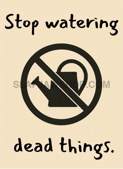 STOP WATERING DEAD THINGS VINYL STICKER Wall Print