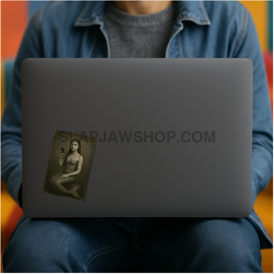 THE SOCIAL SIREN Vinyl Sticker: Large-Sized Bold Graphic Decal — Weatherproof Gloss — Eye-Catching Art Vinyl Sticker