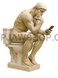 THRONE SCROLLING THINKER VINYL STICKER Vinyl Sticker