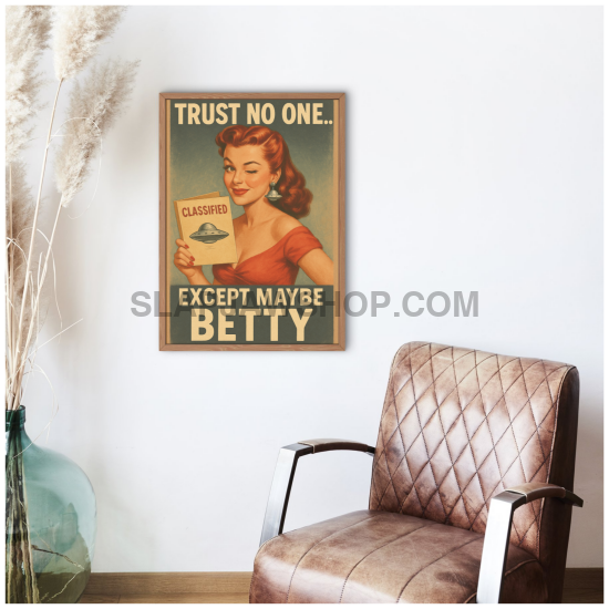 Notebook with a vintage-style design featuring a woman and text on a beige background