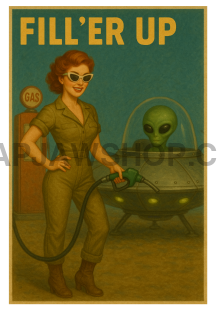 UFO FILLER UP 8x10 WALL PRINT Wall Print