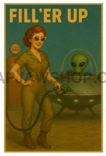 UFO FILLER UP VINYL STICKER Vinyl Sticker