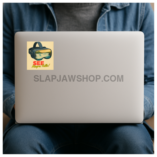 VR VISIT NIAGARA Vinyl Sticker: Large-Sized Bold Graphic Decal — Weatherproof Gloss — Eye-Catching Art Vinyl Sticker