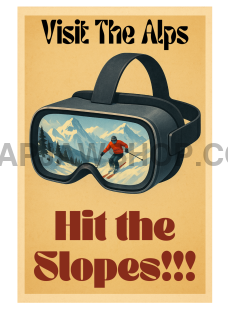 VR VISIT THE ALPS VINYL STICKER Vinyl Sticker