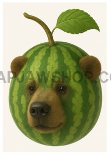 WATERMELON BEAR 8x10 WALL PRINT Wall Print